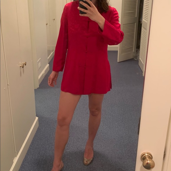 1940s Red Shanghai Tang Designer Top Vintage 1940s - Picture 6 of 9